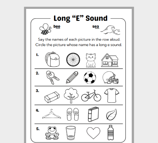 Long Vowel E Learning