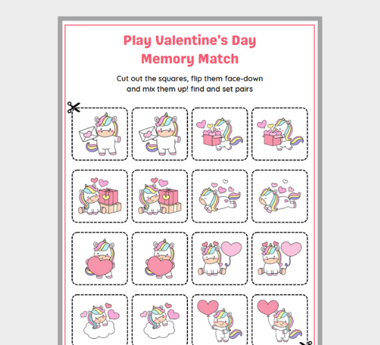 Valentine’s Memory Match: Find the Pairs