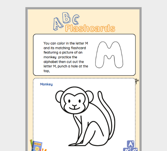 Letter M Alphabet Flashcard