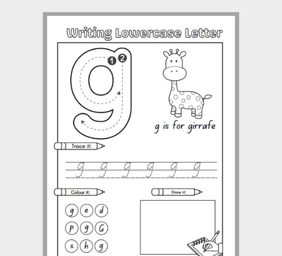 Lowercase Letter g Fun Practice
