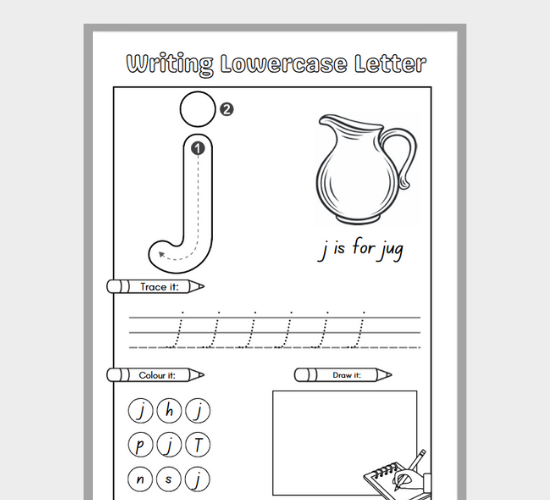 Lowercase Letter j Fun Practice