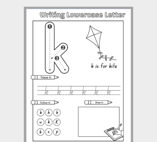Lowercase Letter k Fun Practice