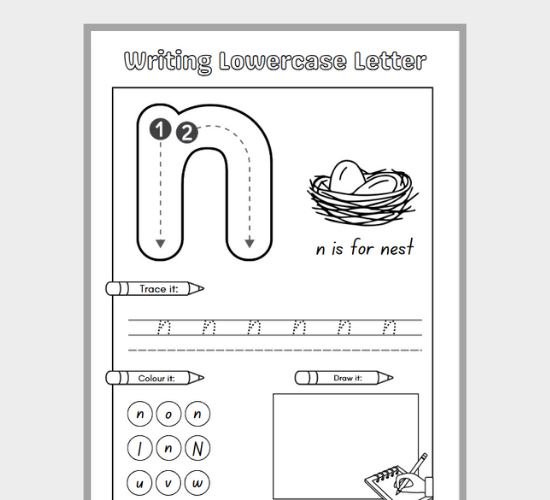 Lowercase Letter n Fun Practice
