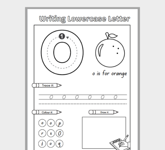Lowercase Letter o Fun Practice
