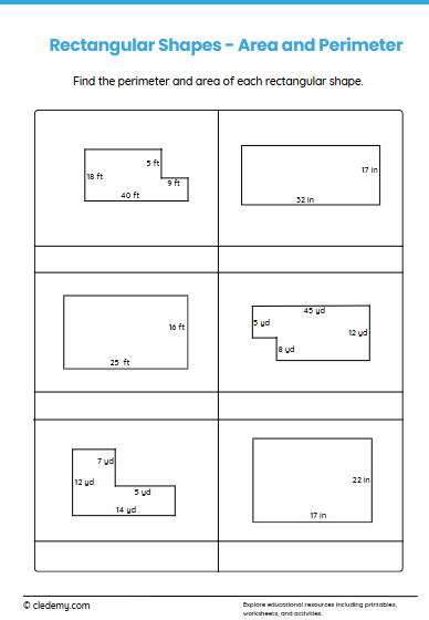 Rectangular Shapes - Area and Perimeter