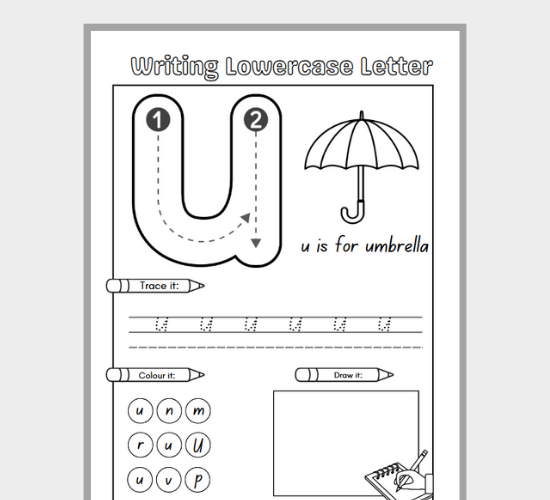Lowercase Letter u Fun Practice