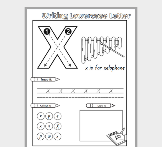 Lowercase Letter x Fun Practice