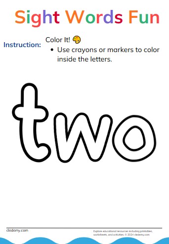 Color and Learn: Sight Words Fun