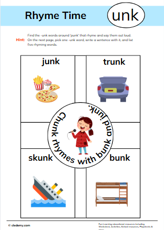 Rhyme Match with -Unk Words