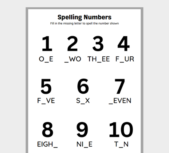 Number Spelling Fun