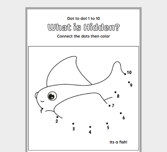 Dot to Dot Fish Fun (1-10)
