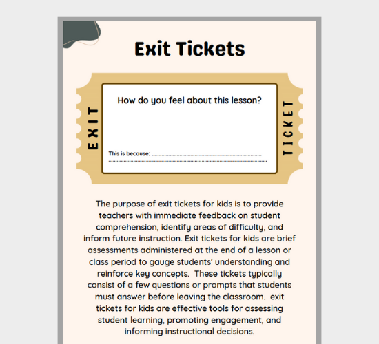 Exit Response Sheet