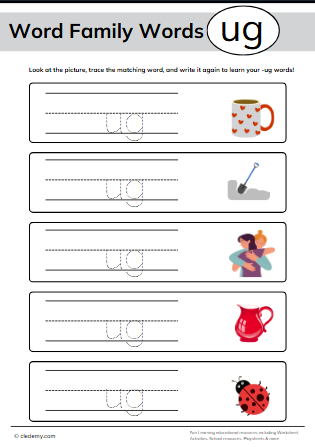 Trace, Write, and Learn- Ug Words