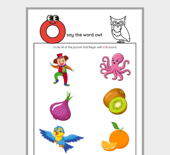 O Sound Words: Circle the O Pictures