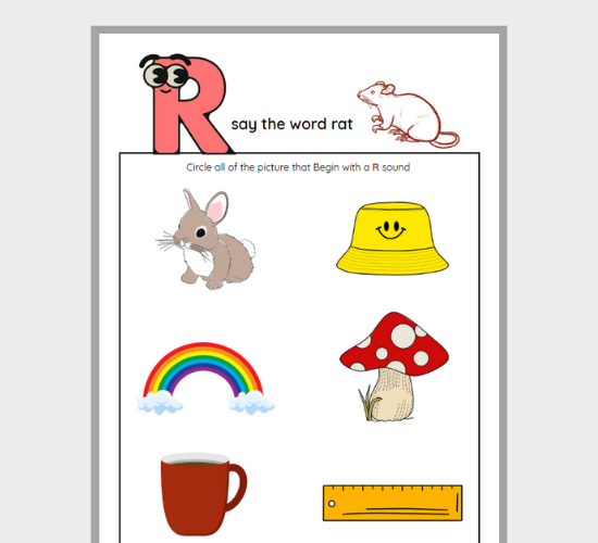 R Sound Words: Circle the R Pictures