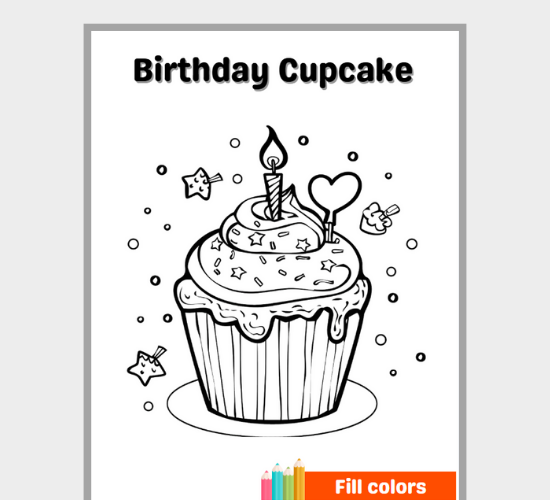 Color My Birthday Cupcake