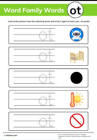 Trace, Write, and Learn Ot Words