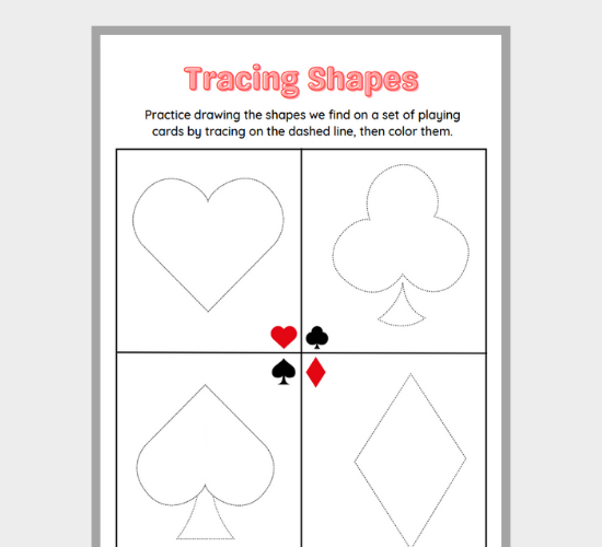 Shape Tracing Fun with Playing Card