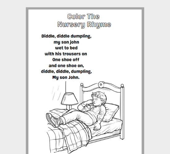 Nursery Rhyme Fun: A Coloring Activity