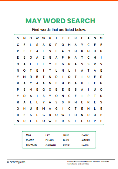 May Word Search