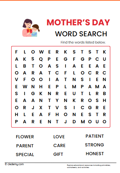 Mother's Day Word Search