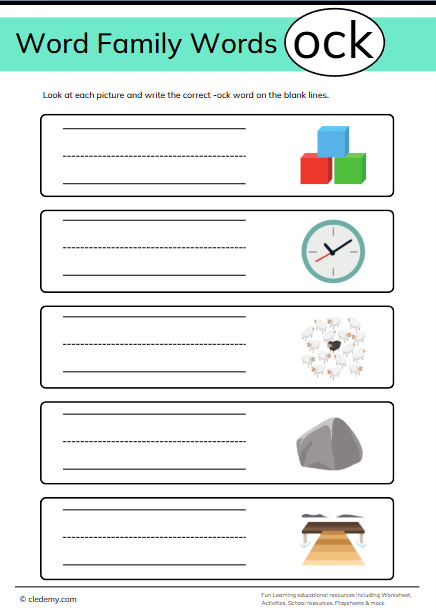 Identify and Write The Ock Words