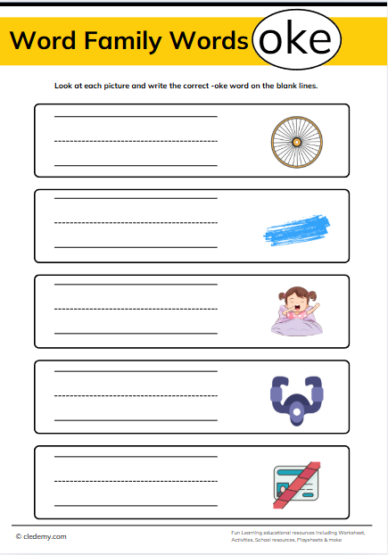 Identify and Write The Oke Words