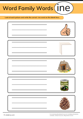 Identify and Write the Ine Words