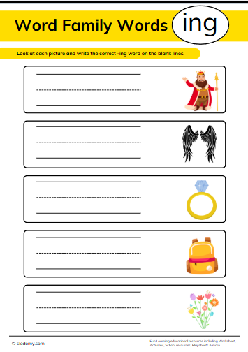 Identify and Write The Ing Word