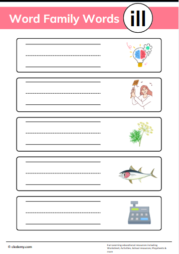 Identify and Write the ill Words
