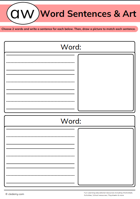 Aw Words Sentence and Art