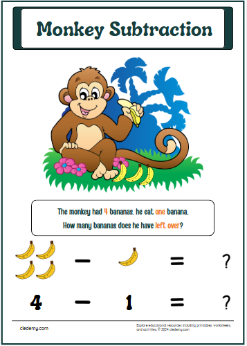 Learn Subtraction with Monkey
