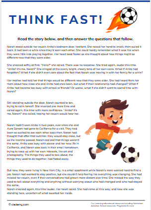 Extended Reading Comprehension: Think Fast!