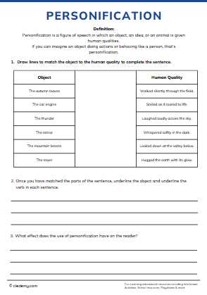 Personification Practice Activity