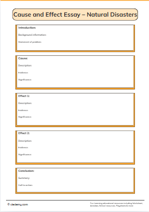 Cause and Effect Essay – Natural Disasters