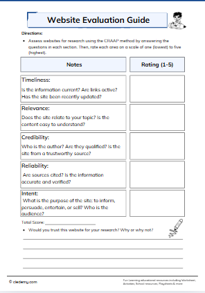 Website Evaluation Guide