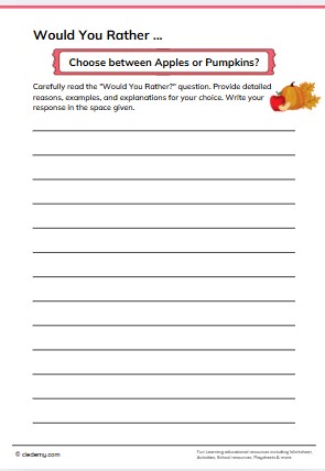 Choose between Apples or Pumpkins? Would You Rather
