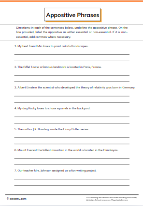 Appositive Phrases