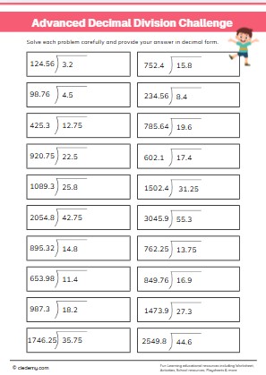 Advanced Decimal Division Challenge
