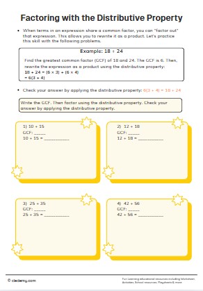 Factoring with the Distributive Property