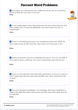 Percent Word Problems