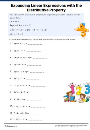 Expanding Linear Expressions with the Distributive Property