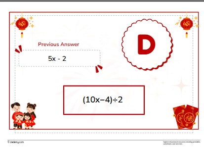 Scavenger Hunt: Multiply and Divide Linear Expressions Around the Room Lunar New Year Edition