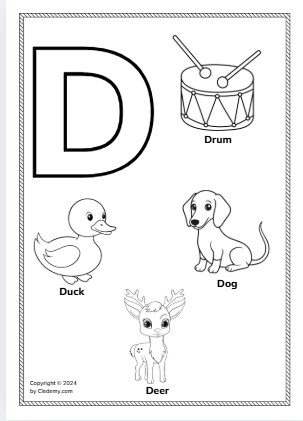 Letter D Coloring Page