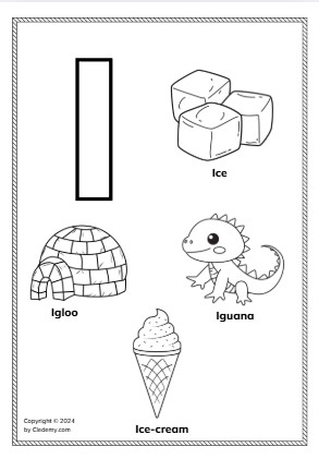 Letter I Coloring Page