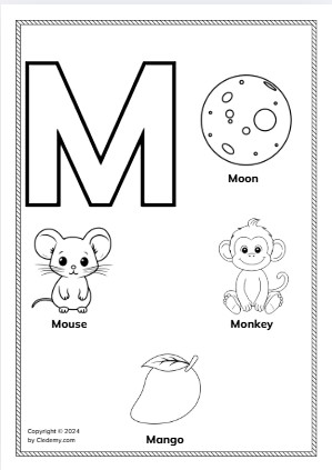 Letter M Coloring Page