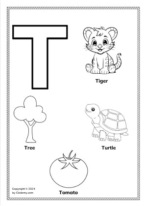 Letter T Coloring Page