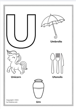 Letter U Coloring Page