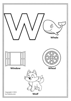 Letter W Coloring Page