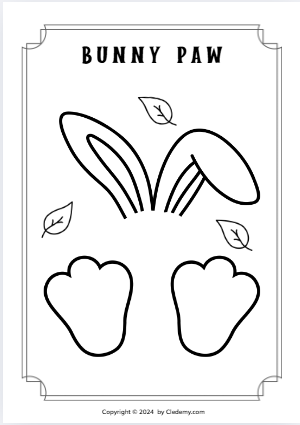 bunny paw coloring page